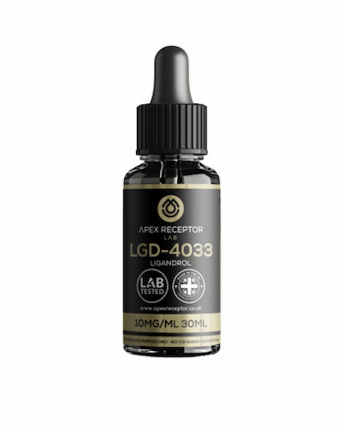 Bottle of Apex Receptor Labs LGD-4033 on a white background