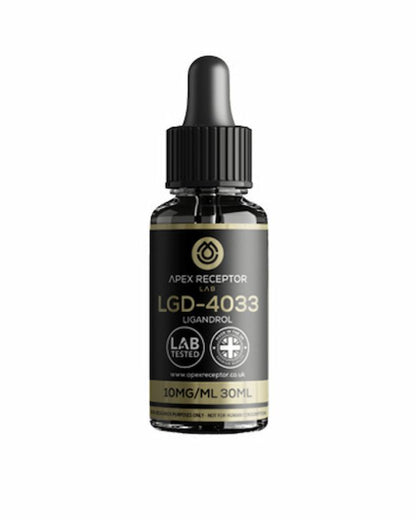 Bottle of Apex Receptor Labs LGD-4033 on a white background