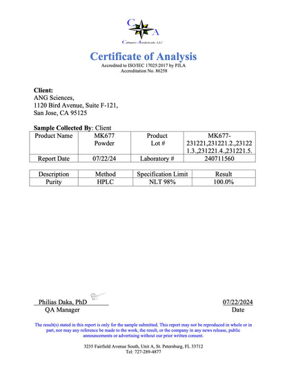 SCIENCE BIO MK-677 (Ibutamoren)